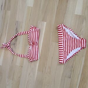 Boden Nautical Red White Stripes 2 pieces Bikini Swim Size 4 or S